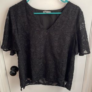 Piper and Scoot - Black Lace Blouse - Medium